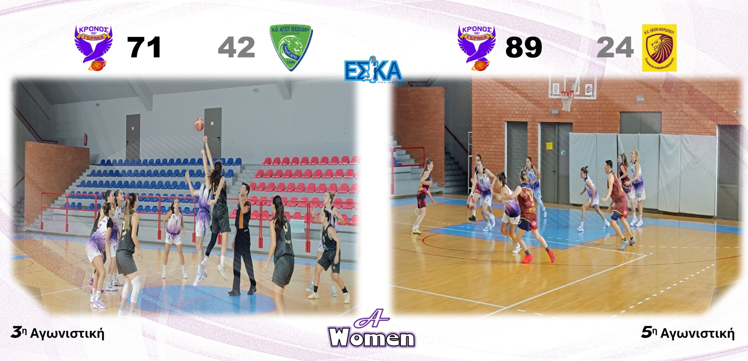 Διπλή εντός έδρας επικράτηση των γυναικών με Αγ. Νικόλαο και Λέων Κορωπίου.